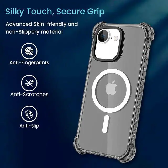 Alt view image 7 of 7 - Entronix [Magnetic] Case Compatible with iPhone 16E - Clear Bounce Frame