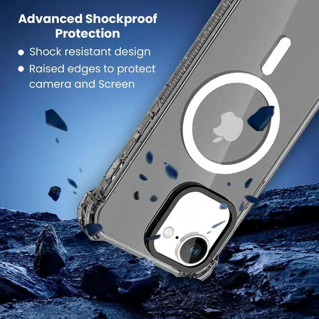 Alt view image 6 of 7 - Entronix [Magnetic] Case Compatible with iPhone 16E - Clear Bounce Frame