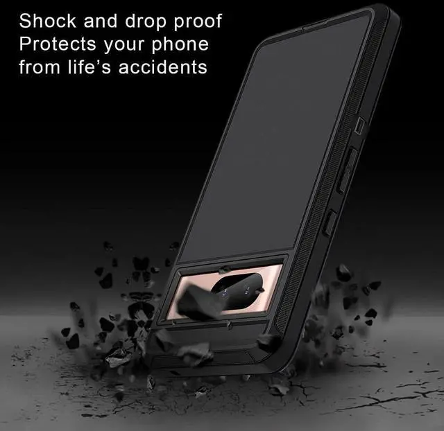 Alt view image 6 of 7 - Entronix Bundle Compatible with Pixel 8 Pro - Heavy Duty Case, 2 Clear Screen Protectors & 2 Camera Lens Protectors