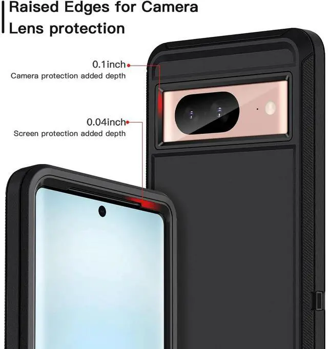 Alt view image 5 of 7 - Entronix Bundle Compatible with Pixel 8 - Heavy Duty Case, 1 Clear Screen Protector & 1 Camera Lens Protector