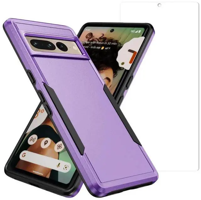 Alt view image 5 of 7 - Entronix Bundle Compatible with Pixel 7 Pro - Soft-Touch Dual-Layer Case & 1 Clear Screen Protector