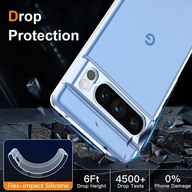 Alt view image 3 of 5 - Entronix Bundle Compatible with Pixel 7 Pro - Clear Case & 2 Clear Screen Protectors