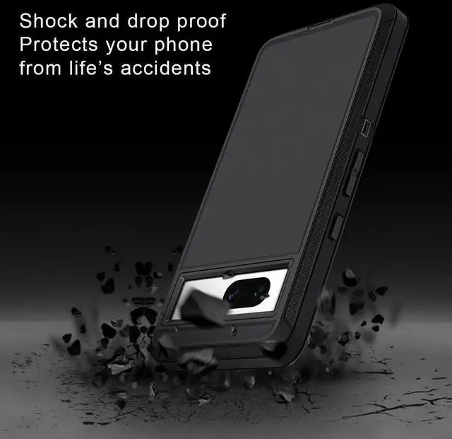 Alt view image 7 of 7 - Entronix Bundle Compatible with Pixel 7a - Heavy Duty Case & 1 Clear Screen Protector