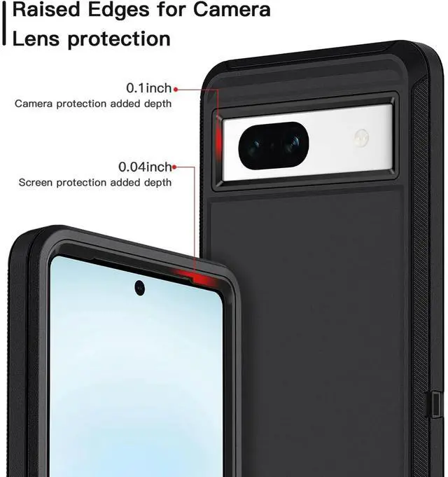 Alt view image 6 of 7 - Entronix Bundle Compatible with Pixel 7a - Heavy Duty Case & 1 Clear Screen Protector
