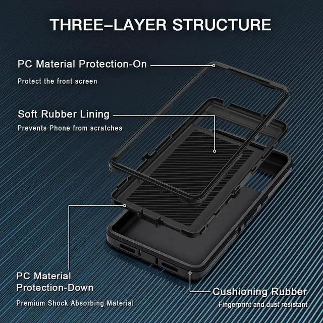 Alt view image 5 of 7 - Entronix Bundle Compatible with Pixel 7a - Heavy Duty Case & 1 Clear Screen Protector