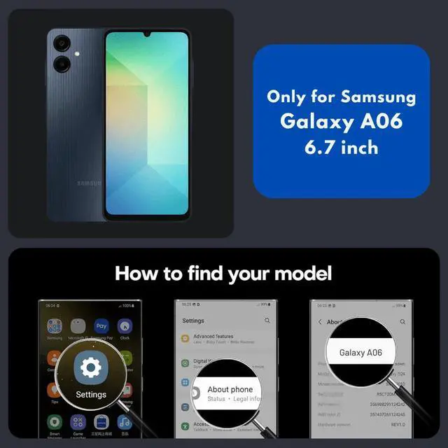 Alt view image 6 of 7 - Entronix Bundle Compatible with Galaxy A06 - Soft-Touch Dual-Layer Case & 1 Clear Screen Protector