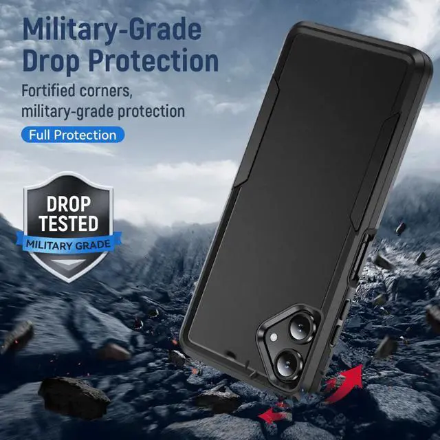 Alt view image 7 of 7 - Entronix Bundle Compatible with Galaxy A06 - Soft-Touch Dual-Layer Case & 1 Clear Screen Protector