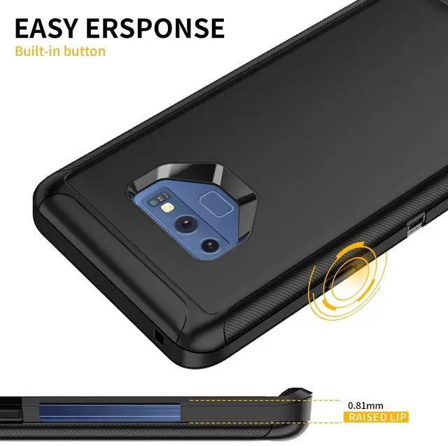Alt view image 6 of 7 - Entronix Bundle Compatible with Galaxy Note 9 - Heavy Duty Case & 2 Clear Screen Protectors