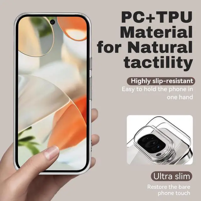 Alt view image 5 of 7 - Entronix Bundle Compatible with Pixel 9 Pro XL - Clear Case & 2 Clear Screen Protectors