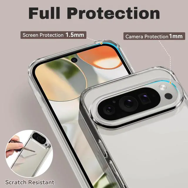 Alt view image 4 of 7 - Entronix Bundle Compatible with Pixel 9 Pro XL - Clear Case & 2 Clear Screen Protectors