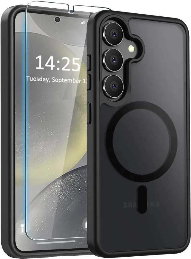Alt view image 2 of 7 - Entronix Bundle Compatible with Galaxy S25 - [Magnetic] Translucent Matte Case & 1 Clear Screen Protector
