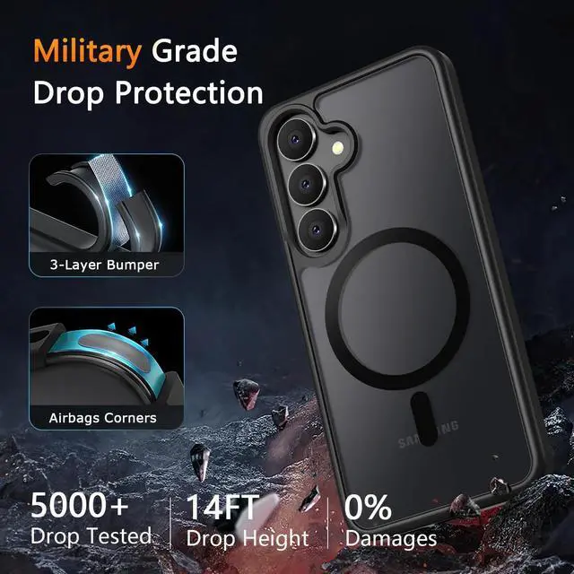 Alt view image 5 of 7 - Entronix Bundle Compatible with Galaxy S25 - [Magnetic] Translucent Matte Case & 1 Clear Screen Protector