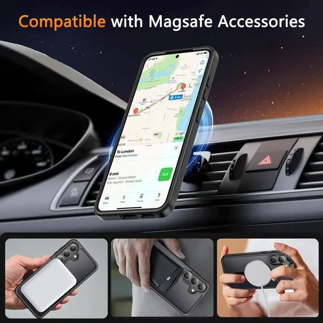 Alt view image 7 of 7 - Entronix Bundle Compatible with Galaxy S25 - [Magnetic] Translucent Matte Case & 1 Clear Screen Protector