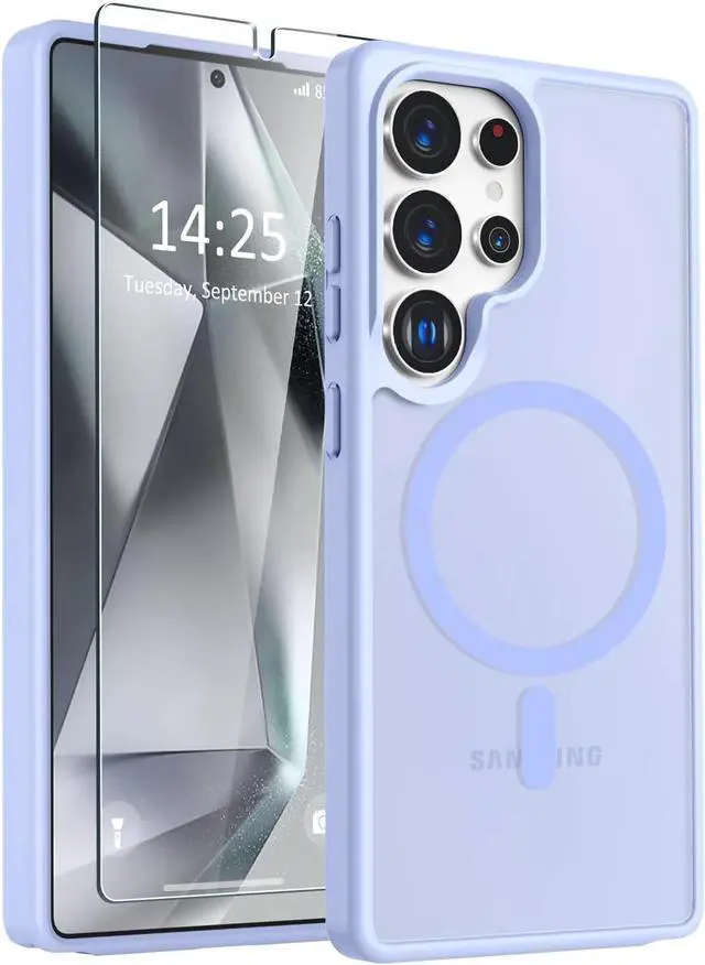 Alt view image 4 of 7 - Entronix Bundle Compatible with Galaxy S25 Ultra - [Magnetic] Translucent Matte Case & 1 Clear Screen Protector