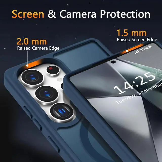 Alt view image 6 of 7 - Entronix Bundle Compatible with Galaxy S25 Ultra - [Magnetic] Translucent Matte Case & 1 Clear Screen Protector