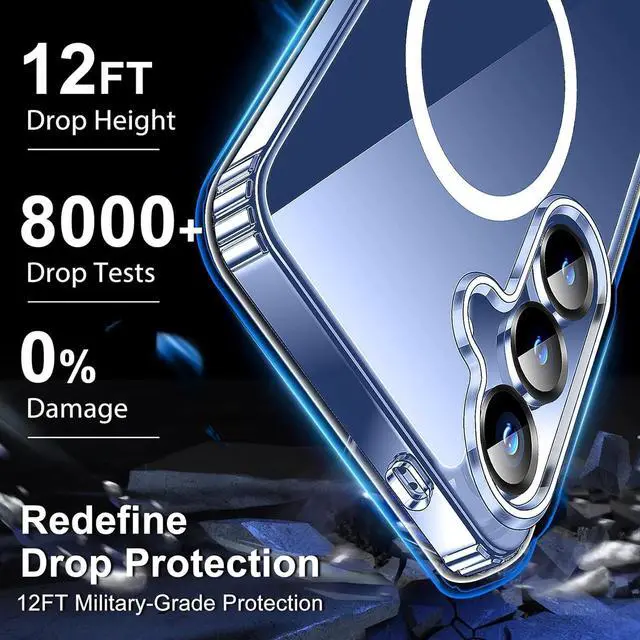 Alt view image 3 of 5 - Entronix Bundle Compatible with Galaxy S24 - [Magnetic] Clear Case & 1 Clear Screen Protector