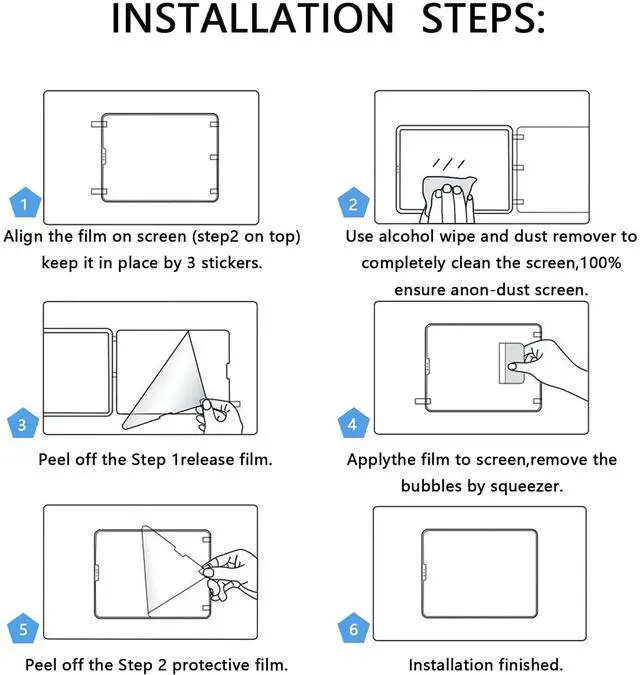 Alt view image 4 of 7 - Entronix Clear Clear Screen Protector Compatible with iPad Air 9.7" (2/1st Gen) - 2-Piece Combo