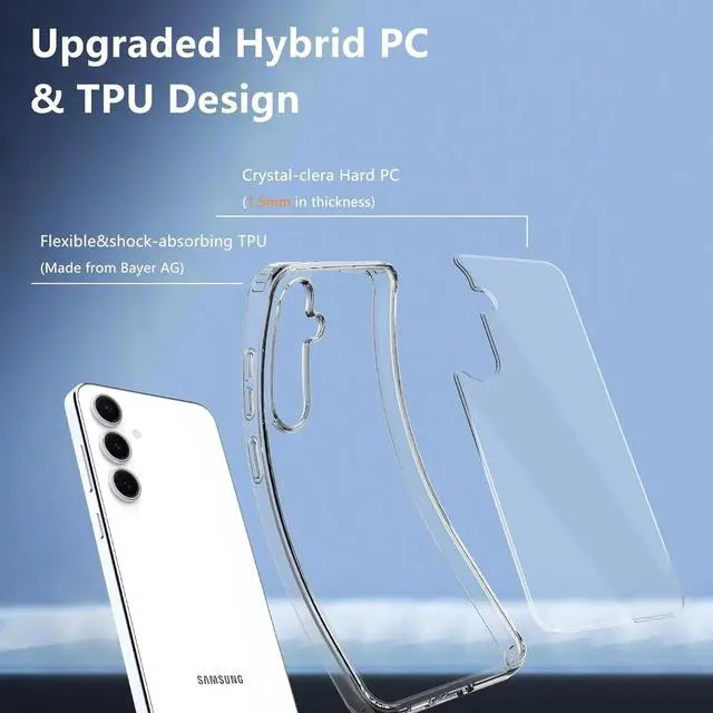 Alt view image 6 of 6 - Entronix Case Compatible with Galaxy A25 - [Hard Back] Clear Cover
