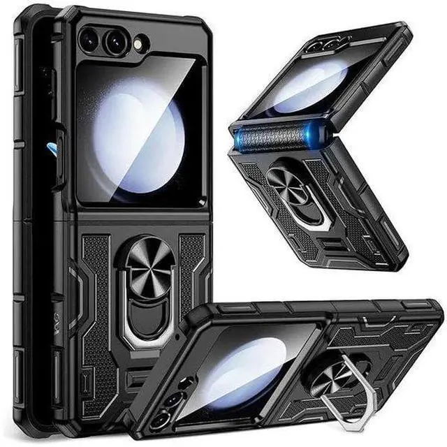 Main image of Entronix Case Compatible with Galaxy Z Flip 6 - Dual-Layer Guard Gripstand