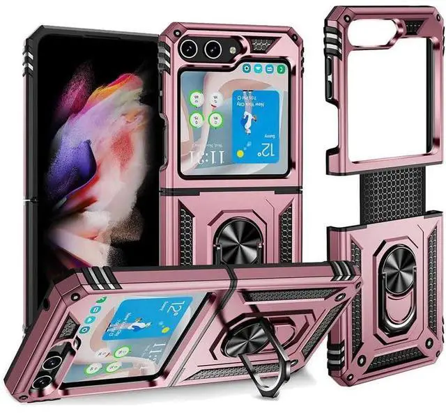 Alt view image 4 of 7 - Entronix Case Compatible with Galaxy Z Flip 6 - Dual-Layer Guard Gripstand