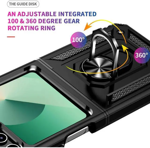 Alt view image 6 of 7 - Entronix Case Compatible with Galaxy Z Flip 6 - Dual-Layer Guard Gripstand