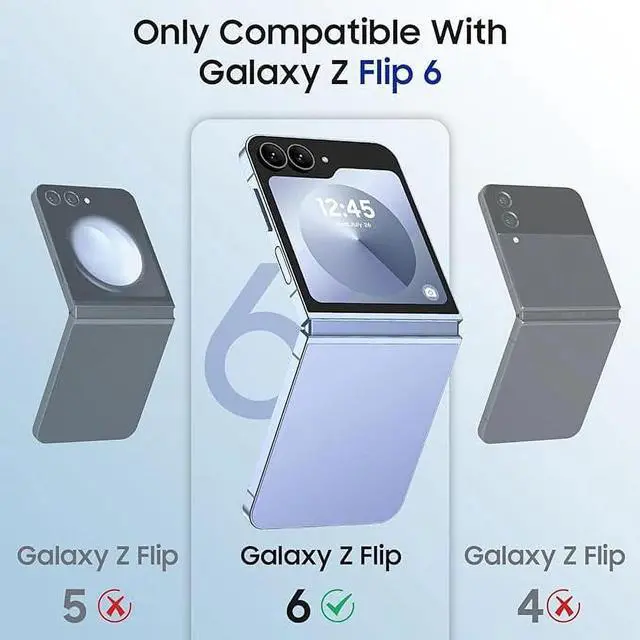 Alt view image 2 of 6 - Entronix Case Compatible with Galaxy Z Flip 6 - [Hard Back] Clear Cover