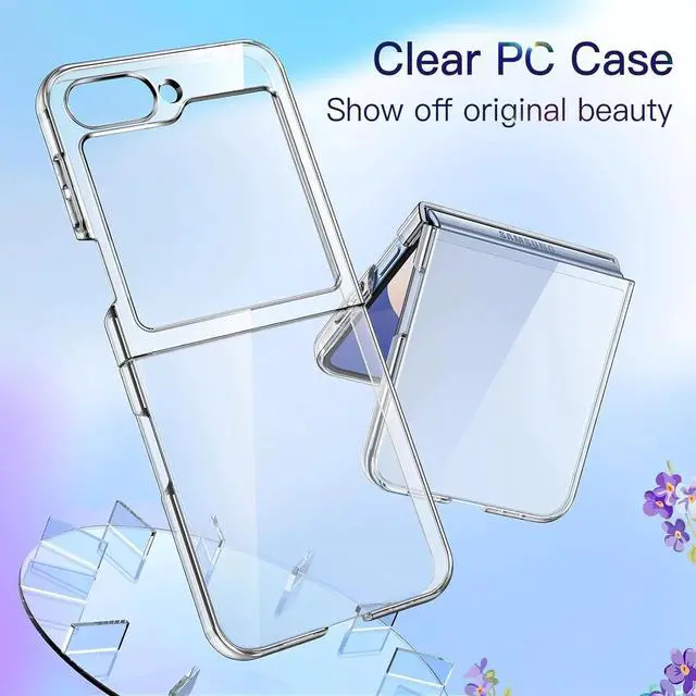 Alt view image 3 of 6 - Entronix Case Compatible with Galaxy Z Flip 6 - [Hard Back] Clear Cover