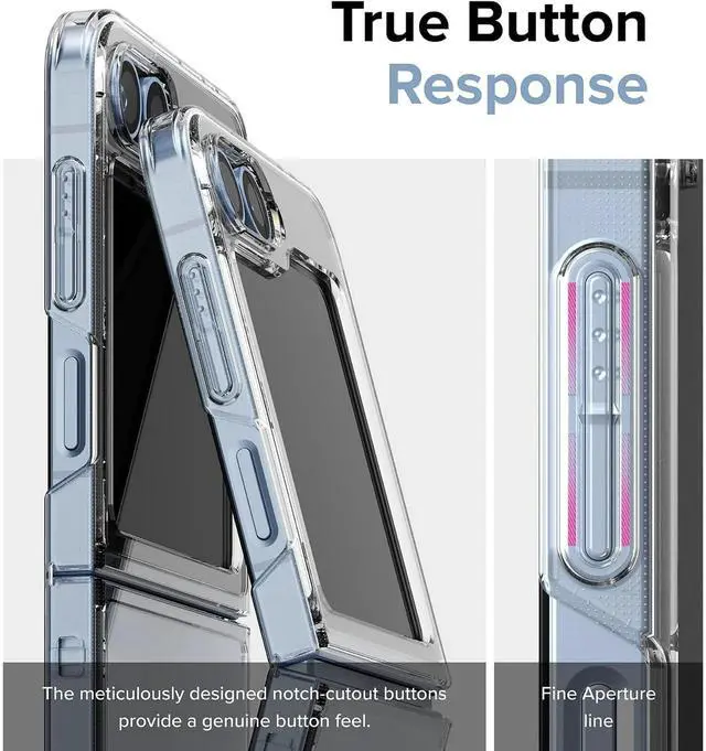Alt view image 4 of 6 - Entronix Case Compatible with Galaxy Z Flip 6 - [Hard Back] Clear Cover