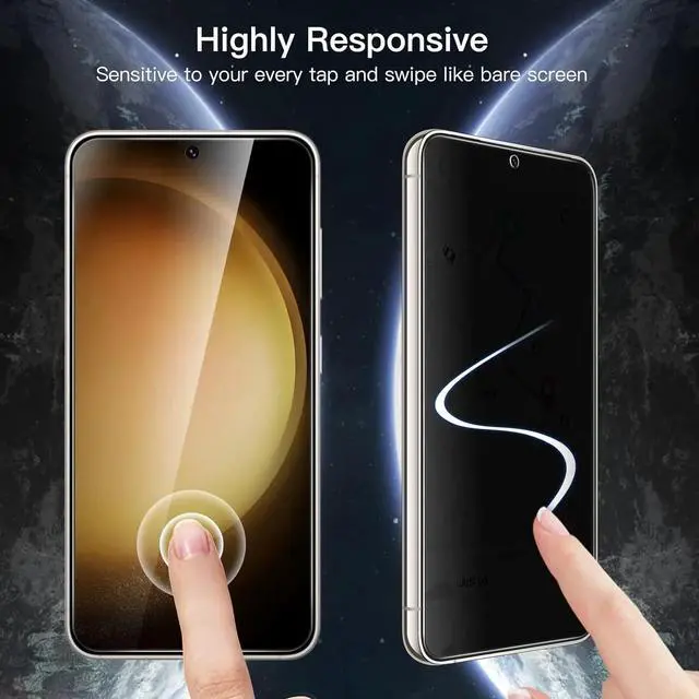 Alt view image 3 of 7 - Entronix Anti-Spy Privacy Screen Protector & Camera Lens Protector Compatible with Galaxy S25 Plus - 4 Piece Combo