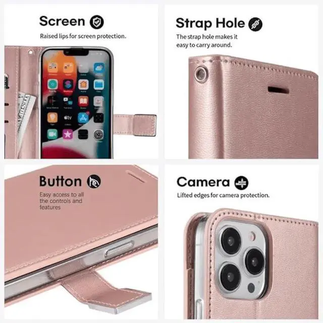 Alt view image 6 of 7 - Entronix Case Compatible with Moto G Power 2023 - Foldable Leather Wallet, Card Holder & Lanyard
