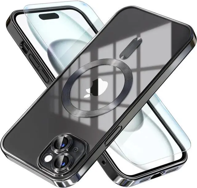 Alt view image 2 of 7 - Entronix Bundle Compatible with iPhone 13 - [Magnetic] Luxury Glossy Case & 1 Clear Screen Protector
