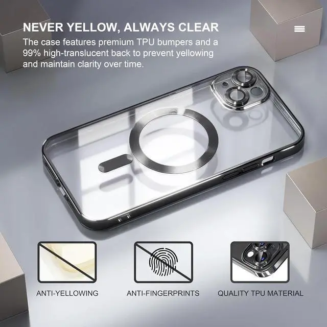 Alt view image 6 of 7 - Entronix Bundle Compatible with iPhone 13 - [Magnetic] Luxury Glossy Case & 1 Clear Screen Protector