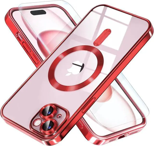 Alt view image 4 of 7 - Entronix Bundle Compatible with iPhone 13 - [Magnetic] Luxury Glossy Case & 1 Clear Screen Protector