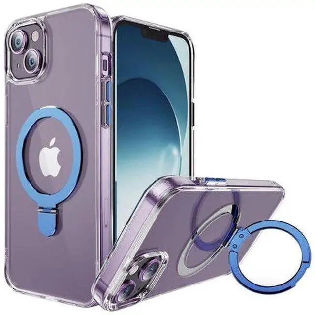 Alt view image 2 of 7 - Entronix [Magnetic] Case Compatible with iPhone 15 Plus - [Hard Back] Clear Gripstand