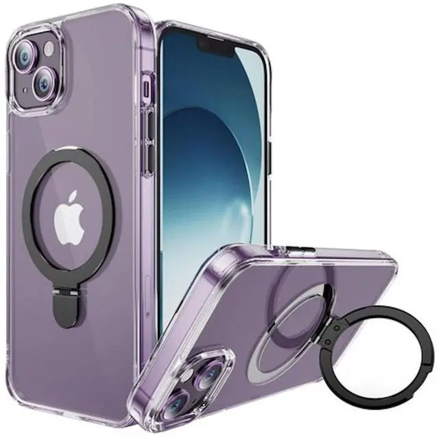Main image of Entronix [Magnetic] Case Compatible with iPhone 15 Plus - [Hard Back] Clear Gripstand