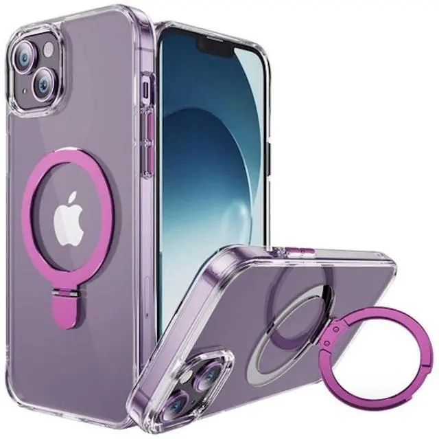 Alt view image 4 of 7 - Entronix [Magnetic] Case Compatible with iPhone 15 Plus - [Hard Back] Clear Gripstand
