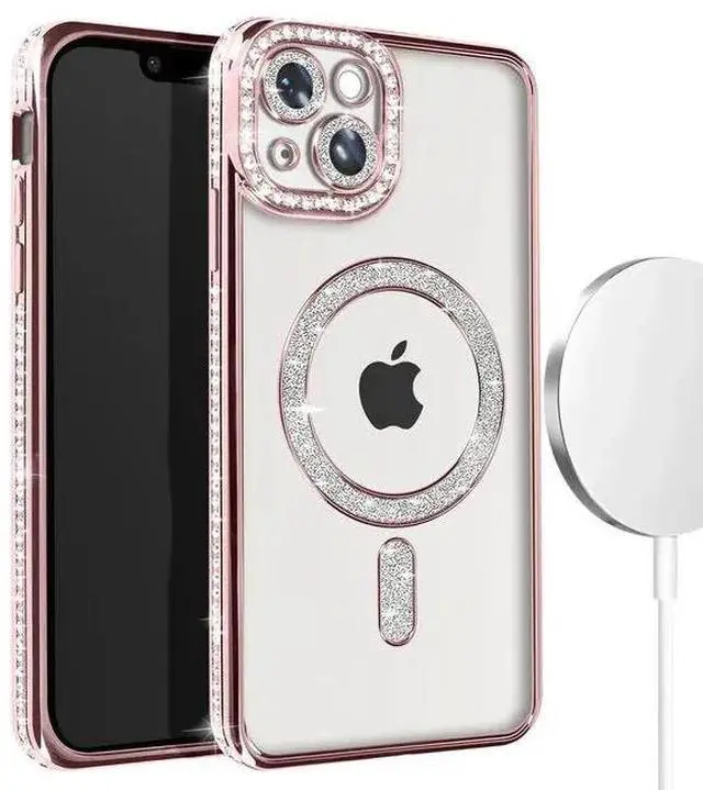 Alt view image 2 of 7 - Entronix [Magnetic] Case Compatible with iPhone 15 Plus - [Clear Back] Luxury Diamonds