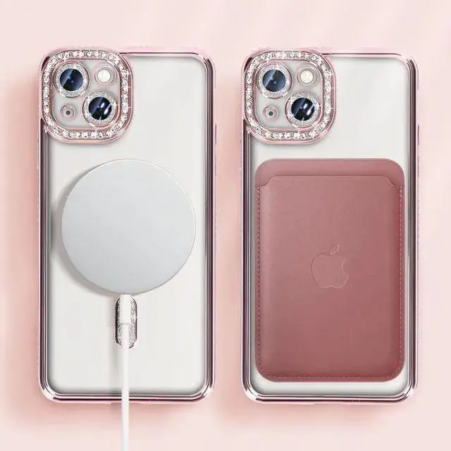 Alt view image 6 of 7 - Entronix [Magnetic] Case Compatible with iPhone 15 Plus - [Clear Back] Luxury Diamonds