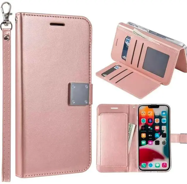 Main image of Entronix Case Compatible with Galaxy S22 Ultra - Foldable Leather Wallet, Card Holder & Lanyard