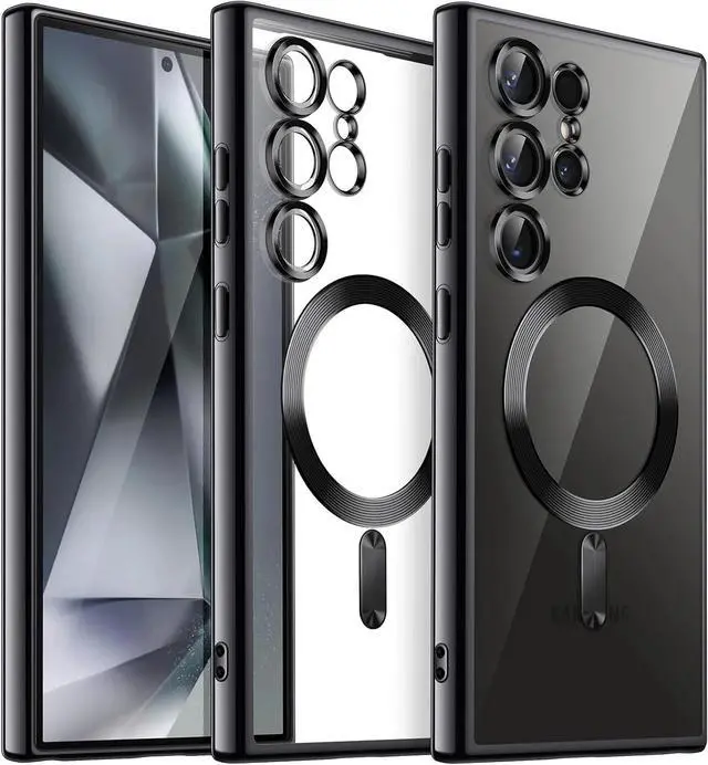 Alt view image 2 of 7 - Entronix [Magnetic] Case Compatible with Galaxy S25 Ultra - [Clear Back] Luxury Glossy Cover