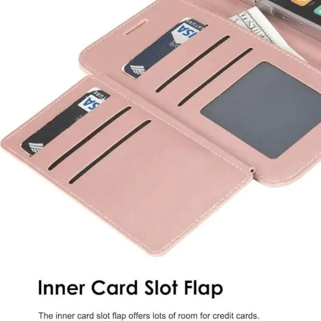 Alt view image 5 of 7 - Entronix Case Compatible with iPhone 14 Pro - Foldable Leather Wallet, Card Holder & Lanyard