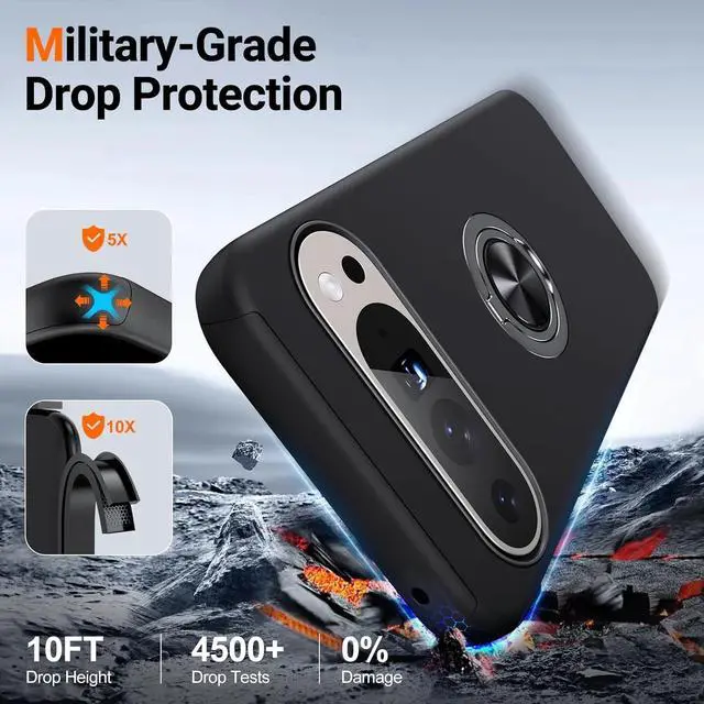 Alt view image 7 of 7 - Entronix Case Compatible with Pixel 9 Pro XL - 360º Circular Ring Gripstand