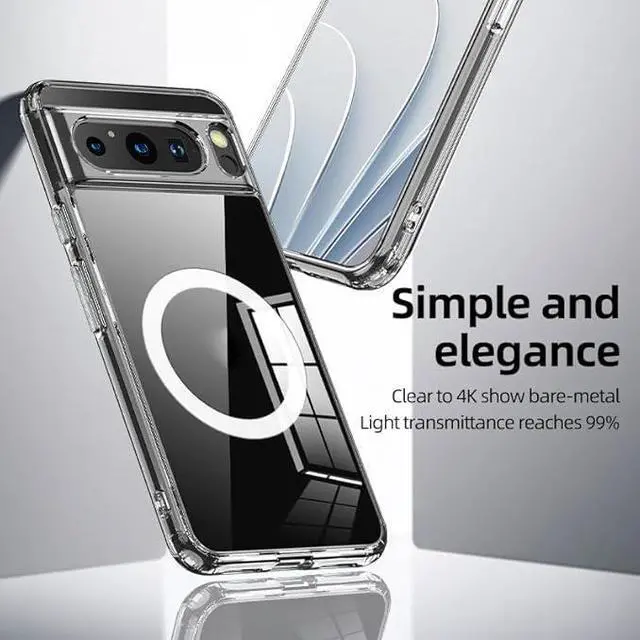 Alt view image 4 of 5 - Entronix [Magnetic] Case Compatible with Pixel 9 Pro XL - [Hard Back] Slim Clear