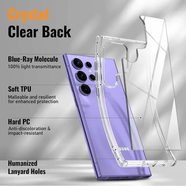 Alt view image 5 of 5 - Entronix Case Compatible with Galaxy S21 Ultra - [Hard Back] Clear Cover