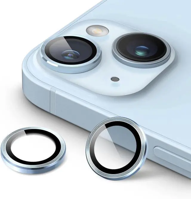 Alt view image 2 of 7 - Entronix Camera Lens Protector Compatible with iPhone 14/14 Plus - Luxury Metal