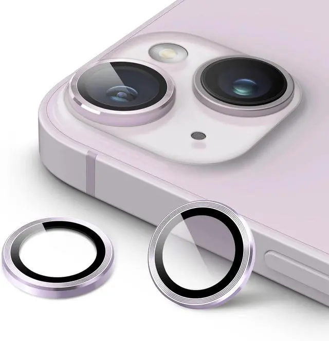 Alt view image 5 of 7 - Entronix Camera Lens Protector Compatible with iPhone 14/14 Plus - Luxury Metal