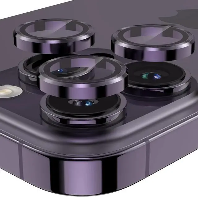 Alt view image 4 of 7 - Entronix Camera Lens Protector Compatible with iPhone 15 Pro/15 Pro Max - Luxury Metal