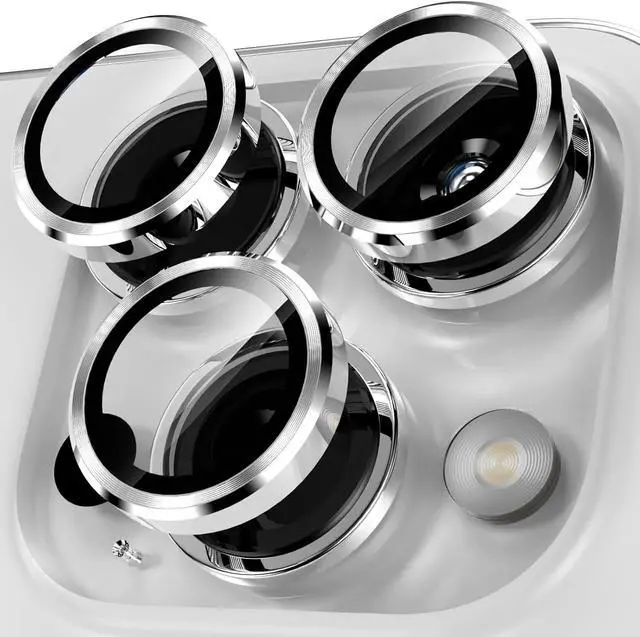 Alt view image 7 of 7 - Entronix Camera Lens Protector Compatible with iPhone 15 Pro/15 Pro Max - Luxury Metal