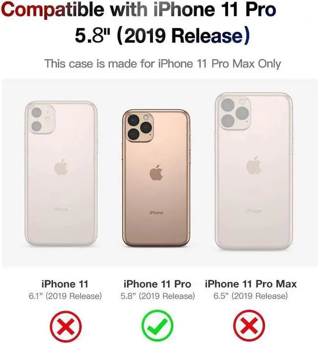 Alt view image 2 of 5 - Entronix Case Compatible with iPhone 11 Pro - [Hard Back] Thick Clear