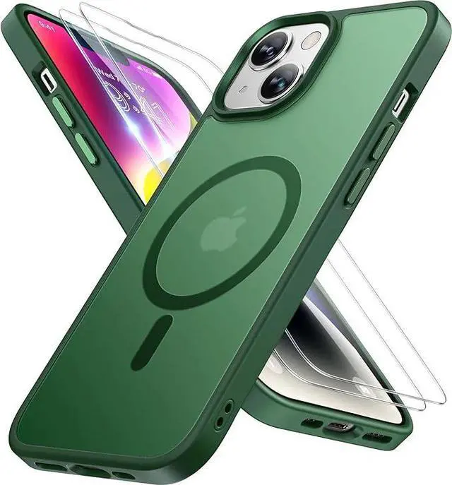 Main image of Entronix Bundle Compatible with iPhone 15 Plus - [Magnetic] Translucent Matte Case & 2 Clear Screen Protectors